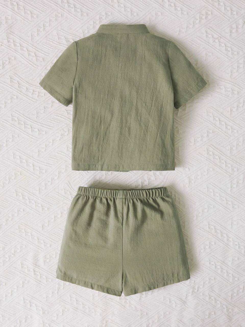 Plain Green Top & Bottom Sets For Your Cute Boys